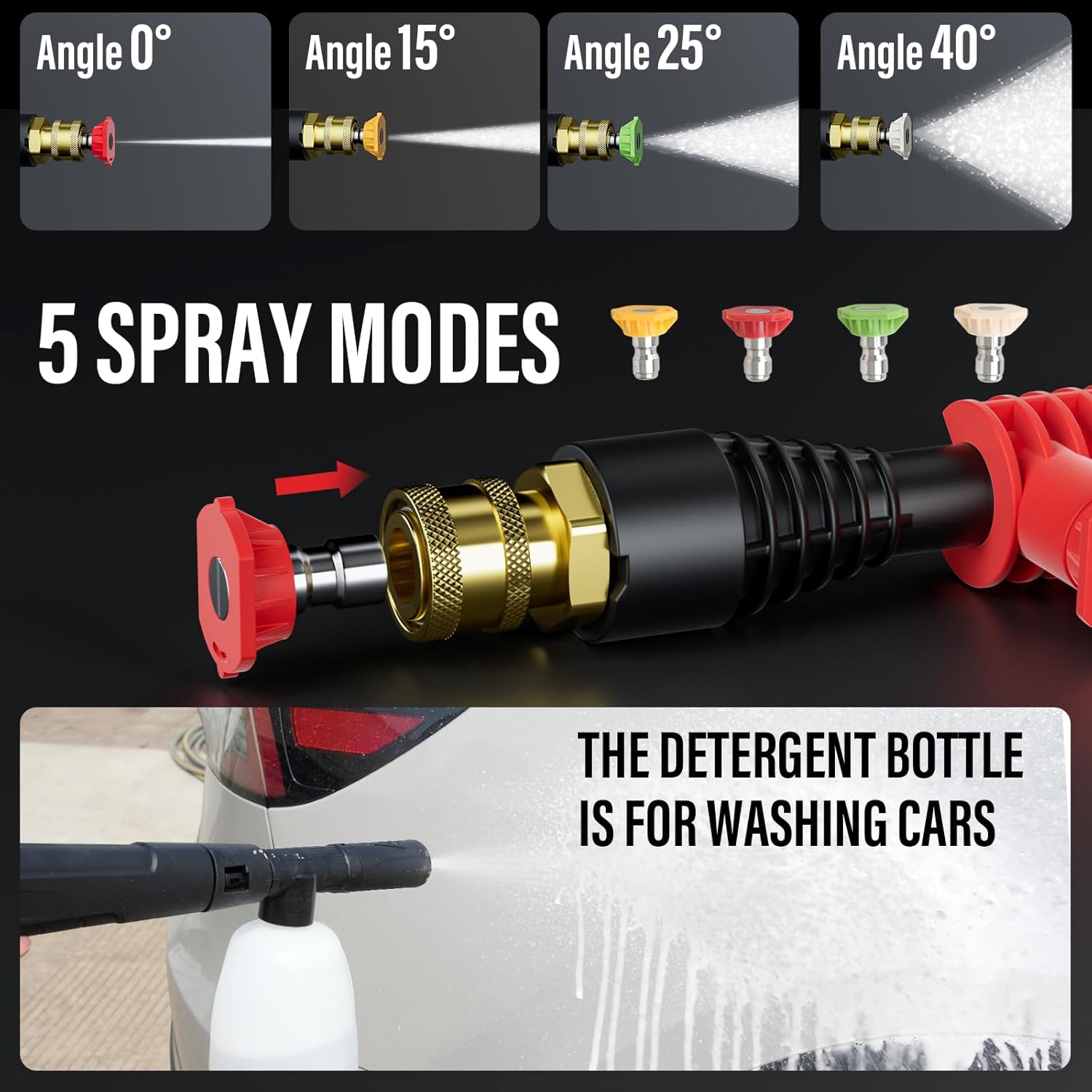 Pressure Washer,4500PSI Power Washer with 4 Quick Connect Nozzles, High Pressure Cleaning Machine with Foam Cannon for Cars/Fences/Driveways/Patios/Home Cleaning