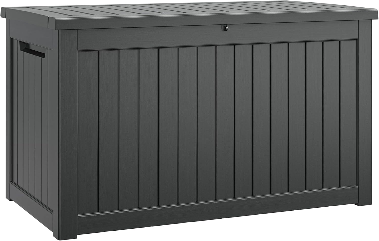 NUNU LAB 230 Gallon Large Resin Deck Box, Waterproof Outdoor Storage Box, Lockable Storage Bin for Patio Furniture, Garden Tools, Pool Accessories, UV-Resistant & All-Weather, Black