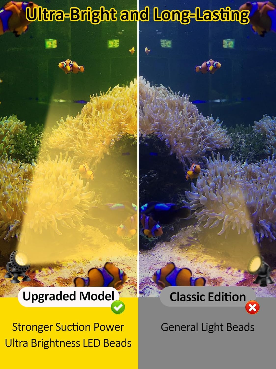 T-SUN Colored Pond Lights with Timer,LED Underwater Pond Light Submersible Fountain Lights for Fish Tank Landscape Spotlight-Remote Control, IP68 Waterproof, Aquarium, Yard (4 Heads)