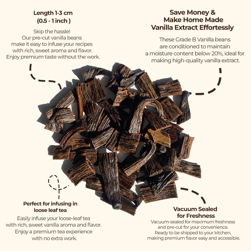 1 lb Vanilla Bean Splits, Cut From Whole Extract Grade B VanillaBeans For Making Vanilla Extract | Non-GMO. Perfect For Homemade Extract, Baking, VanillaPowder, & Icecream. by NYVanilla