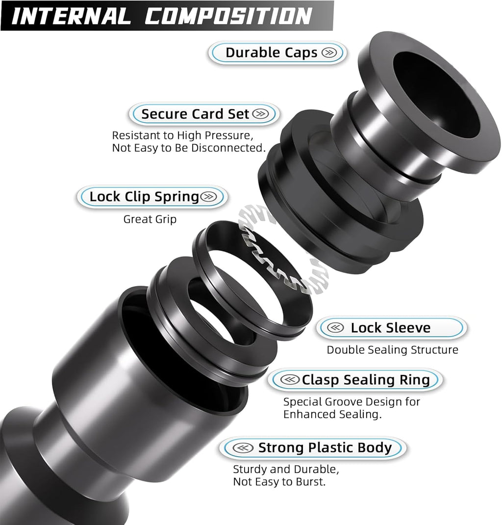 5 Pack Quick Connect 1/4" Drip Irrigation Shut Off Valve, Universal Drip Irrigation Tubing Coupling Valve, Leak Free Connector Locking Fitting for Sprinkler or Drip Irrigation System