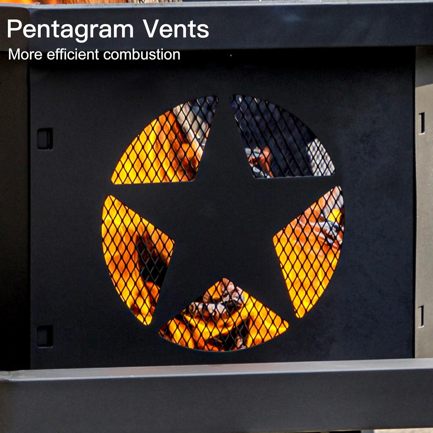 32 inch Fire Pit for Outside, Heavy Duty Wood Burning Fire Pits with Fire Poker, Outdoor Octagonal Firepit for Camping, Yard, Patio