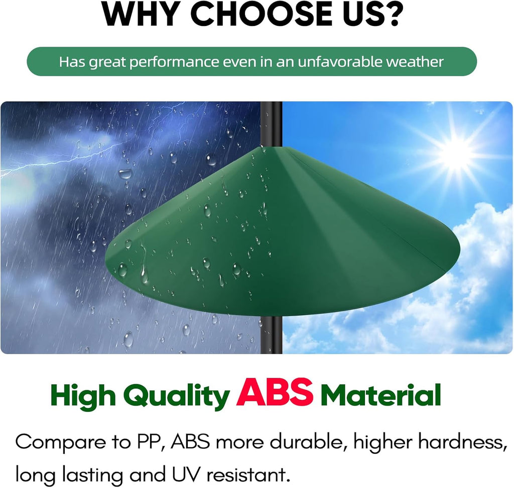 24-inch Large Outdoor Squirrel Baffles for Bird Feeders Pole, Two Way Use, Green Color