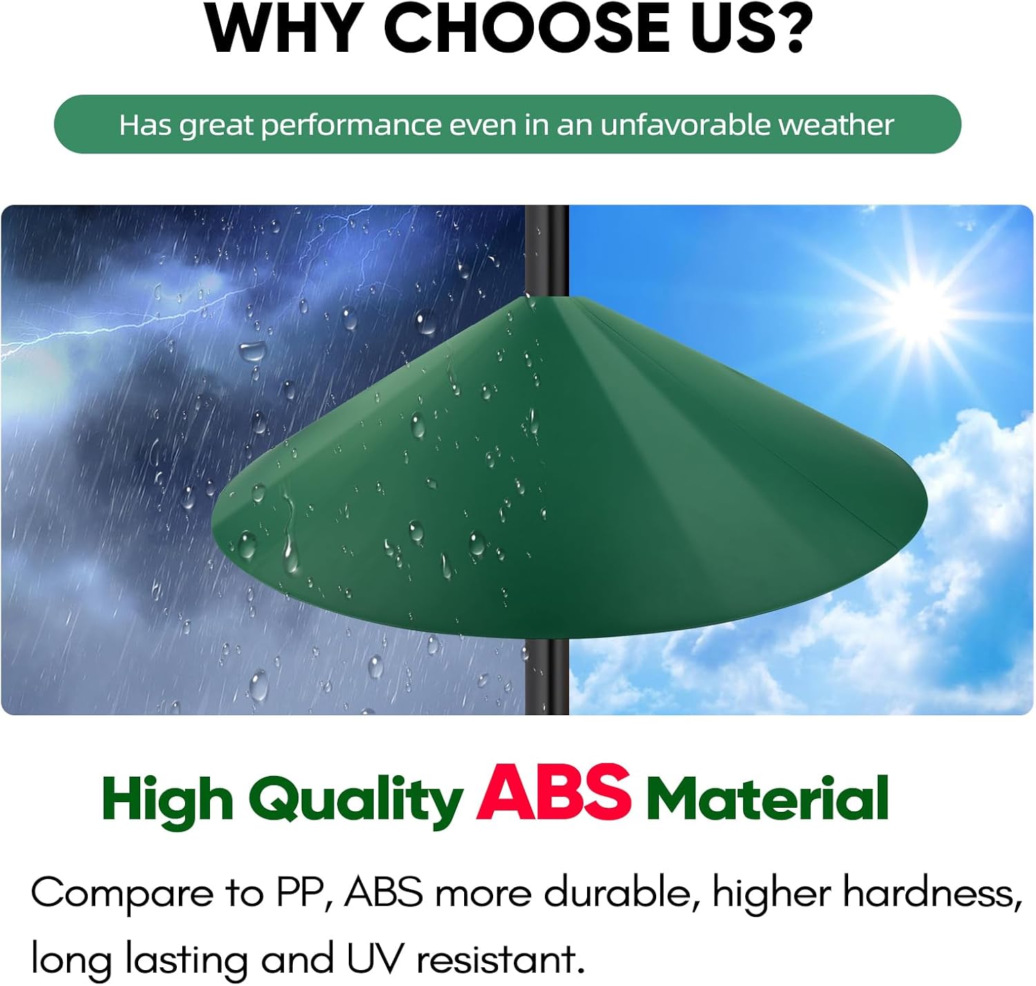 24-inch Large Outdoor Squirrel Baffles for Bird Feeders Pole, Two Way Use, Green Color