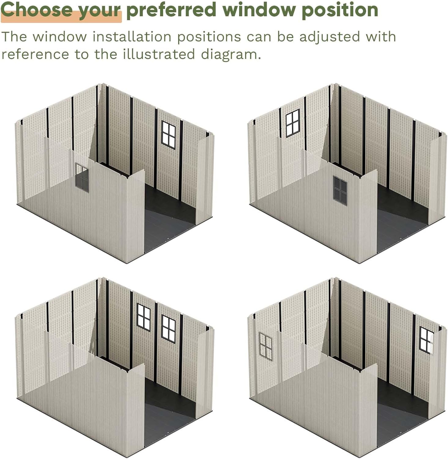 Patiowell 8 x 10 FT Resin Outdoor Storage Shed with Floor, Plastic Shed with Window and Lockable Door for Garden, Backyard, Tool Storage Use, Easy to Install in Beige (Kick-it Shed)