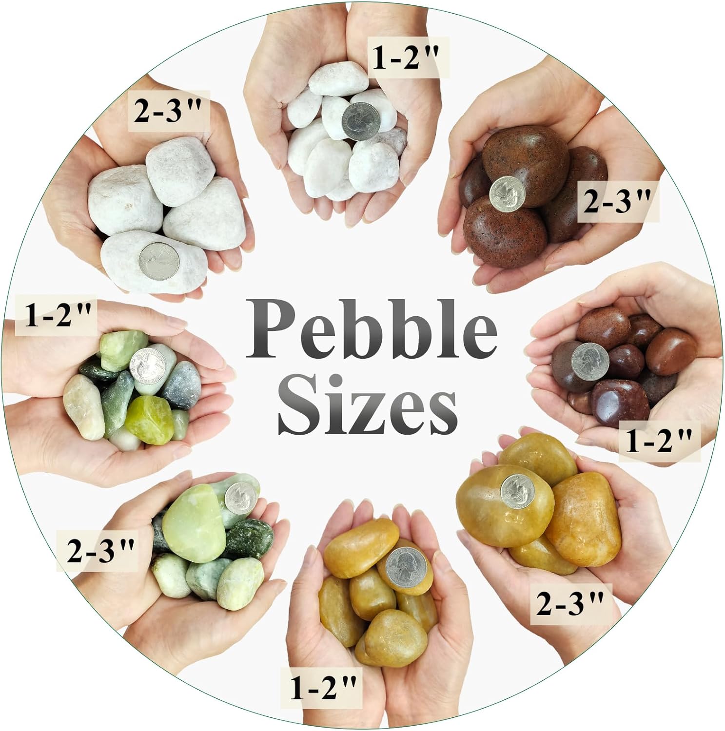10 lbs River Rocks, 1-2 Inch Polished Pebbles for Indoor Plants, Decorative River Stones for Succulent, Landscaping, Vases, Backyard, Crafting and Garden