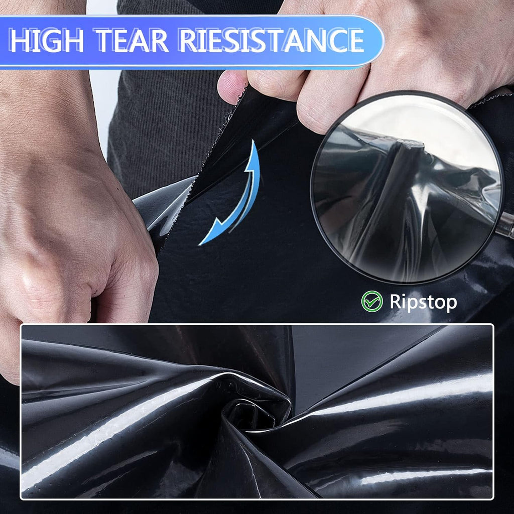 ToLanbbt Pond Liner 20 x 25.2 Ft HDPE Pond Liners, 20 Mil UV Resistant Preformed Pond Liner Easy Cutting, Pond Liner for Natural Looking Ponds, Waterfall, Koi Pondsand Water Garden (Black)