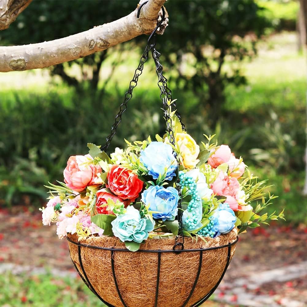 2PCS Hanging Basket Liners Coco Liner 18 Inch Round Coconut Coir Basket for Plants Replacement for Hanging Basket 100% Natural Coconut Fiber Plant Basket Liner for Garden Planter Flower Pot