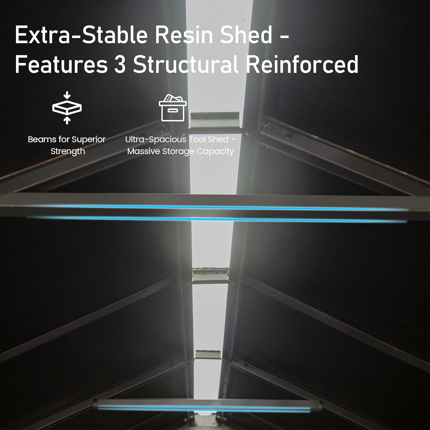 Domi 6x6 FT Outdoor Resin Storage Shed, All-Weather Double-Wall Storage Building for Backyard, Garden, Lawn Tools, Mower, Bike & Pool Equipment, Lockable Doors, Ventilated Roof, Grey