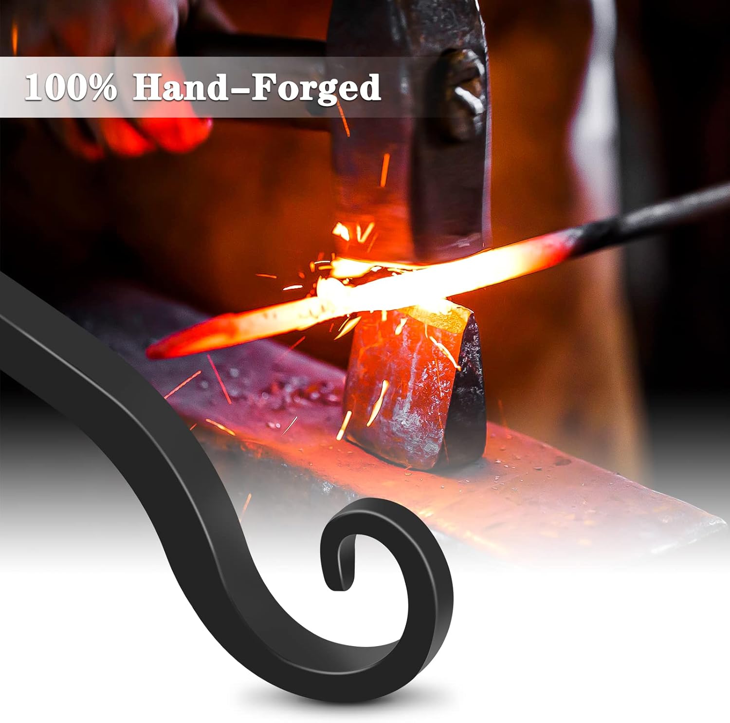 Gtongoko 2 Pack 10 Inch Metal Plant Hangers Wall Hooks for Hanging Plant Brackets, Outdoor Hooks for Hanging Bird Feeders, Flower Baskets, Lanterns, Wind Chinme, Solar Lamps