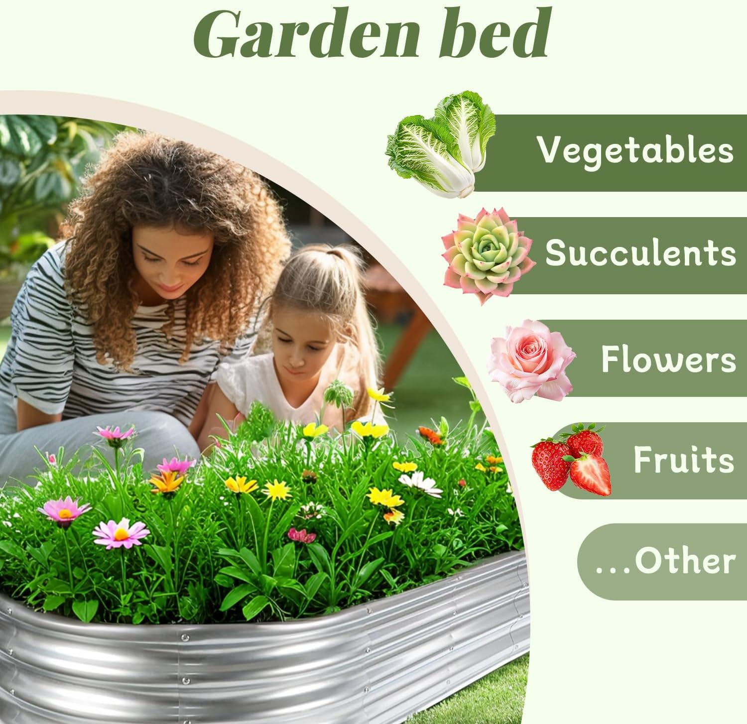 Raised Garden Bed, Raised Beds for Gardening Outdoor for Vegetables and Flowers Ground Planter Box, Galvanized Metal Planter Grow Garden Box,6x3x1ft