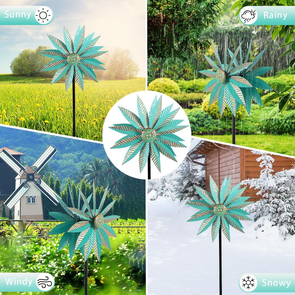 Wind Spinners Outdoor,Garden Windmill for Yard 57.9 Inches Metal Kinetic Wind Spinner for Outdoor Garden Patio Yard Decor
