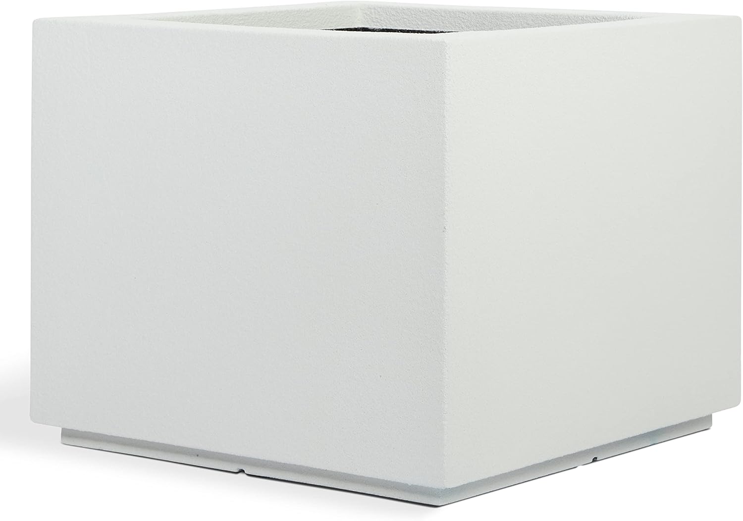 PolyStone Monterray Modern Outdoor/Indoor Square Planter, 23" L x 23" W x 19" H, Lightweight, Heavy Duty, Weather Resistant, Polymer Finish, Commercial Grade and Residential (White)