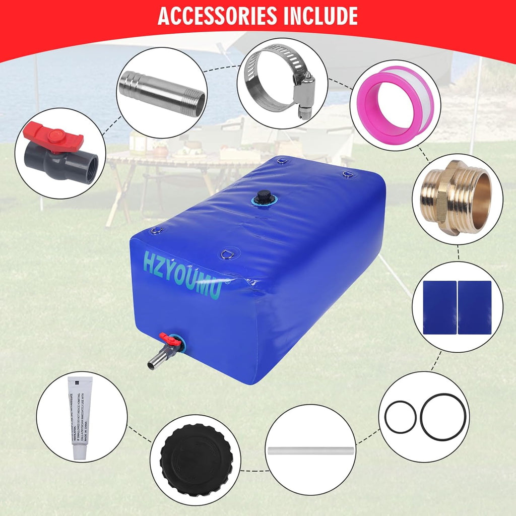 Water Tank 400L/100G Water Bladder Storage Container Foldable Portable Large Capacity Soft Bag Suitable for Outdoor Easy to Carry Out