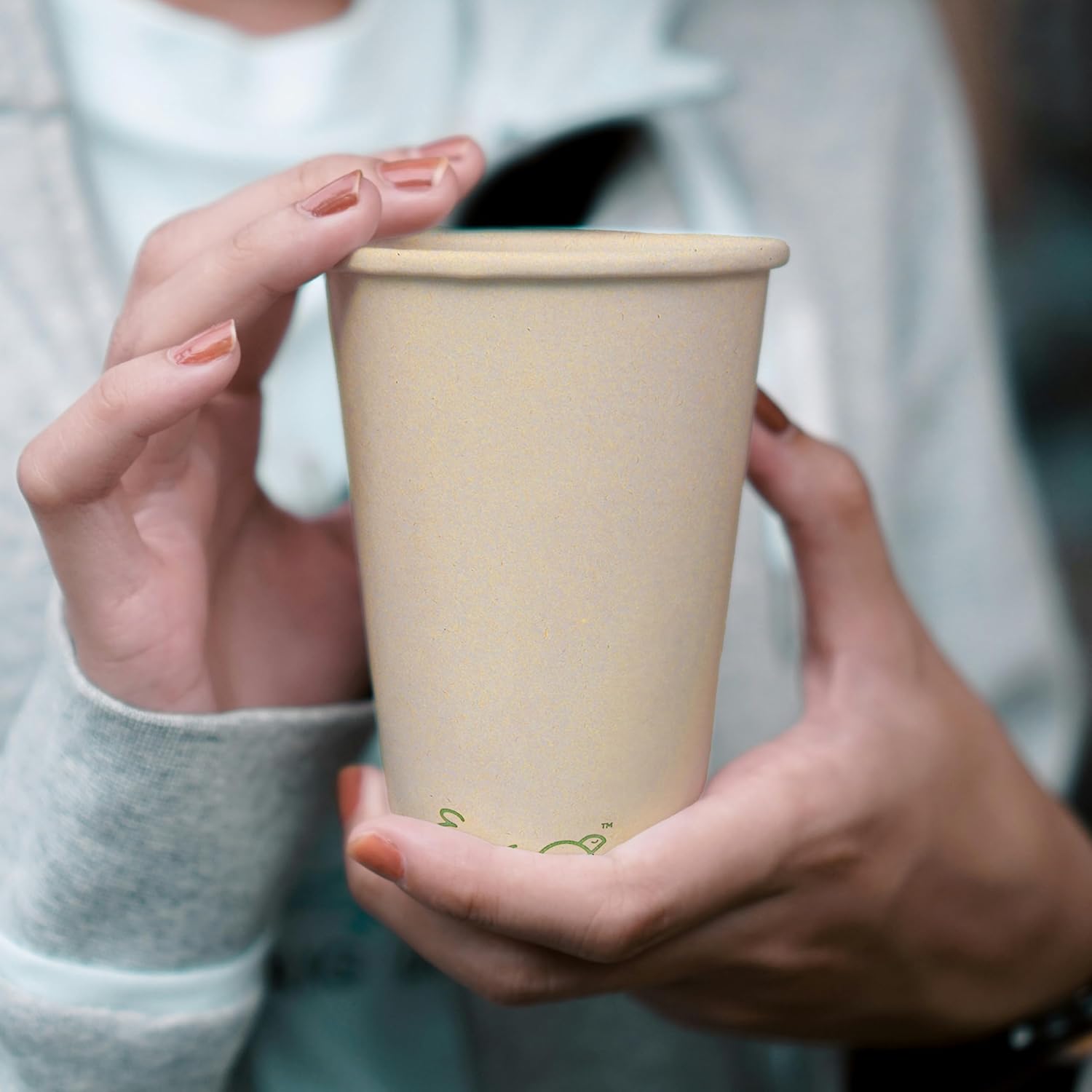 Earth's Natural Alternative 100% Compostable Disposable Coffee Cups with Lids [16oz 80 Set] Paper Cups Made from Unbleached Bamboo Fiber, Compostable Lids, To Go Coffee Cups with Lids