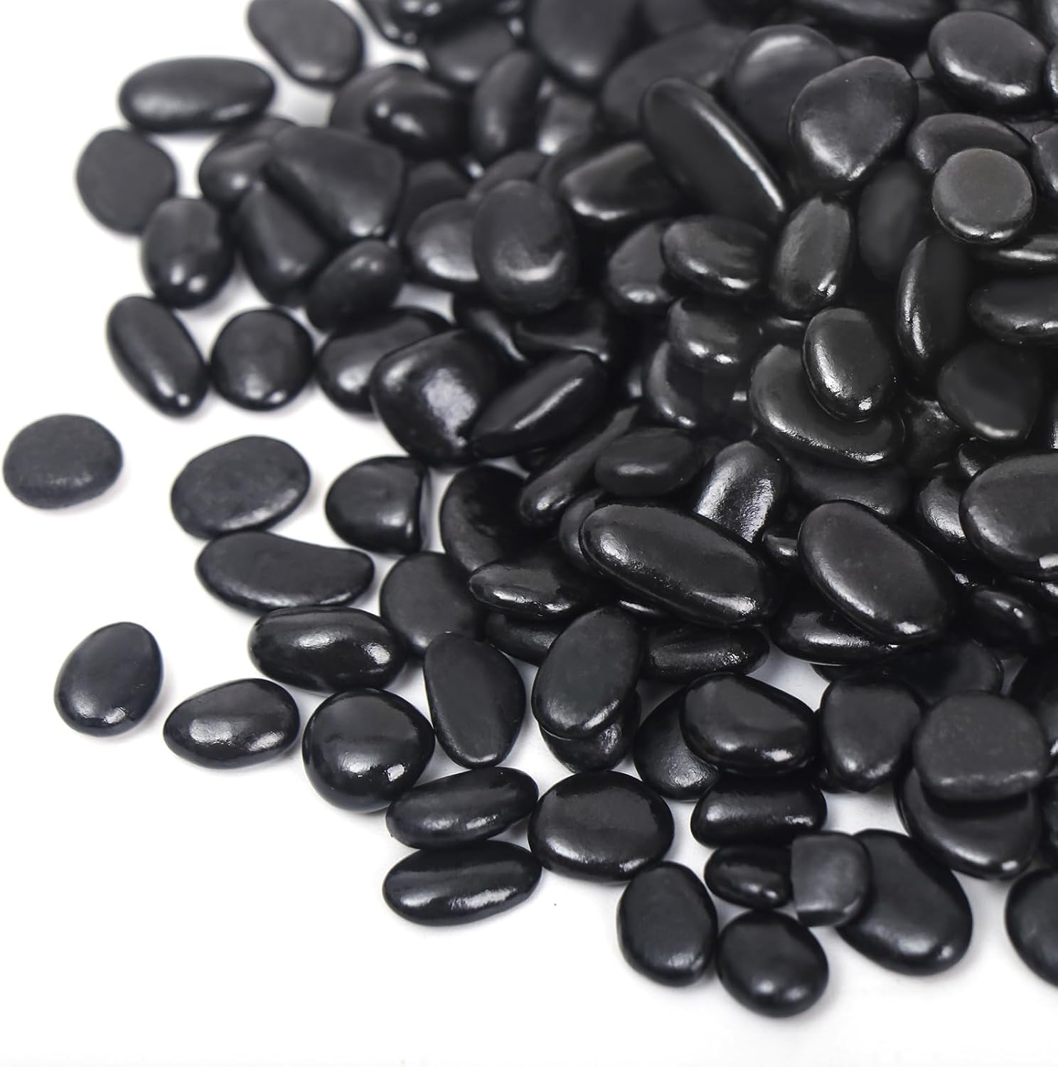 10LB Black Pebbles for Indoor Plants, Vases, Succulent, 3/8 Inch Small Black Rocks for Plants, Polished & Decorative