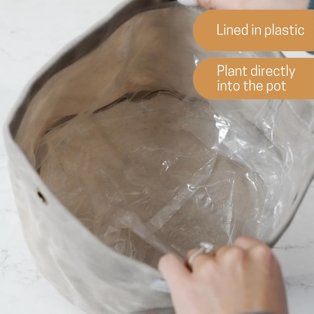 Waxed Canvas Handmade Hanging Planter for Indoor/Outdoor Plants, Hanging Basket Plant Holder Forest Green with Hook