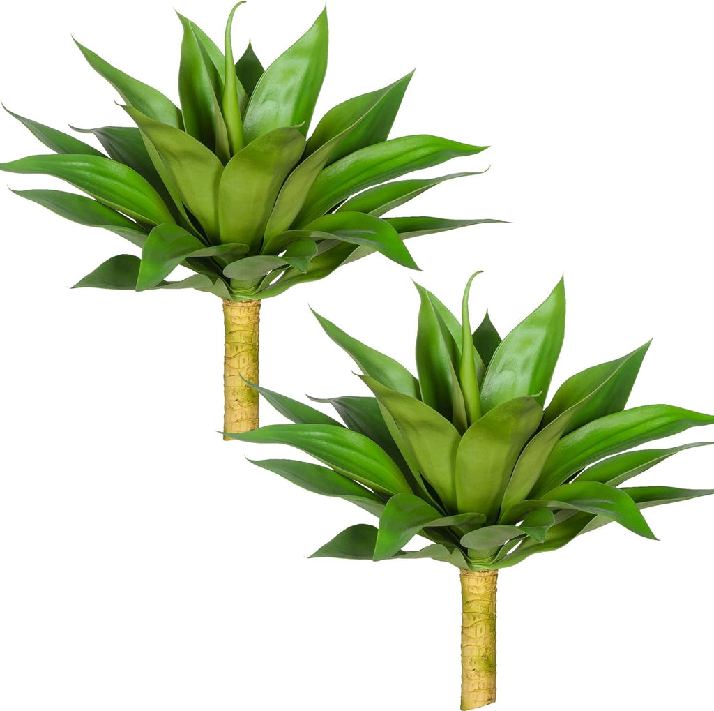 Artificial Agave Plants,Large UV Resistant Fake Agave Planters for Indoor and Outdoor Decorating Artificial Plants for Outdoors Plants(2Pack, 22")