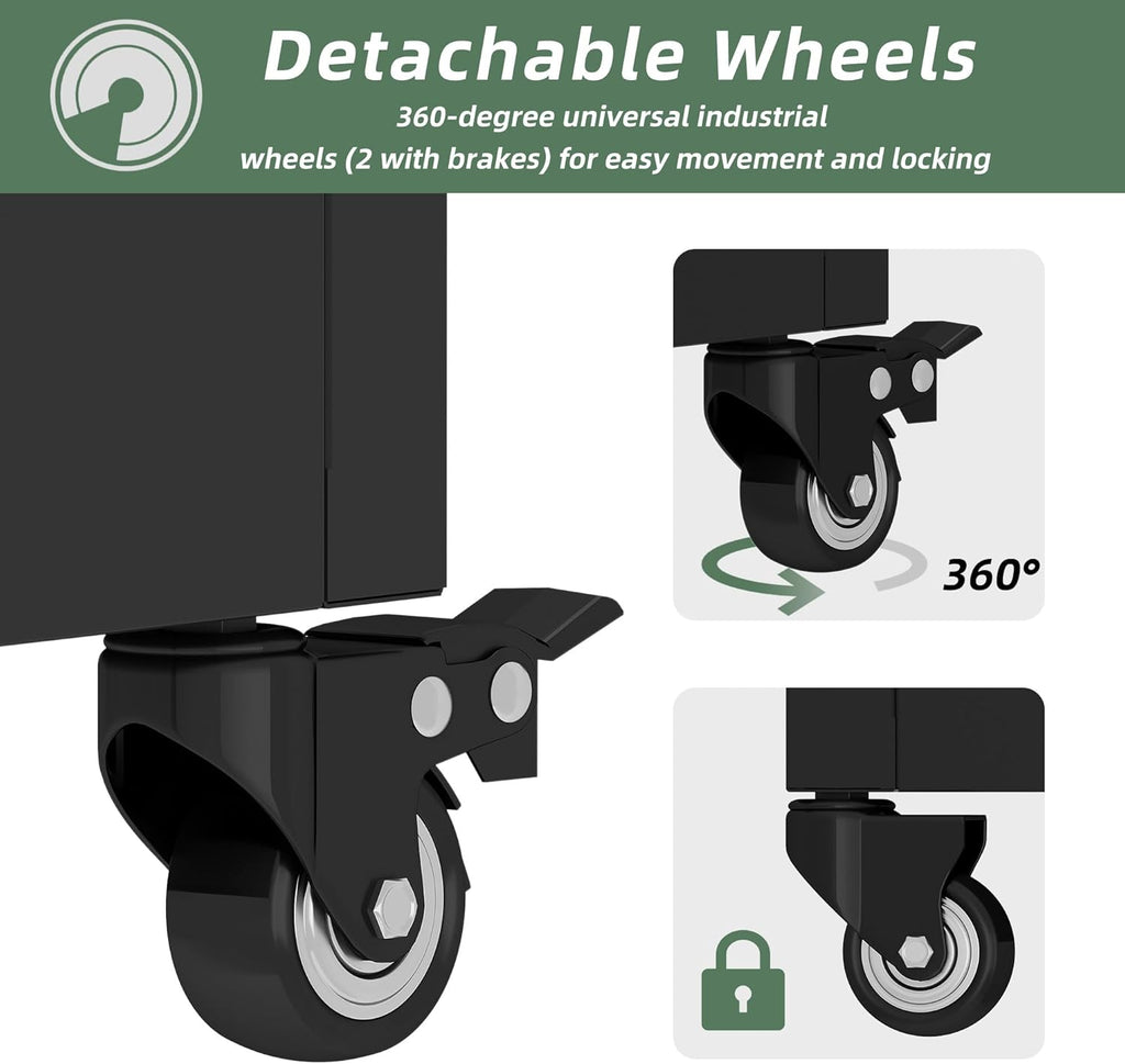 Casaphoria Metal Raised Garden Bed with Trellis and Wheels, 72"x47"x16" Arched Planter Box for Climbing Plants, Vegetables & Vines, Features Drainage Holes and Privacy Screen (Black-Helen&Net)