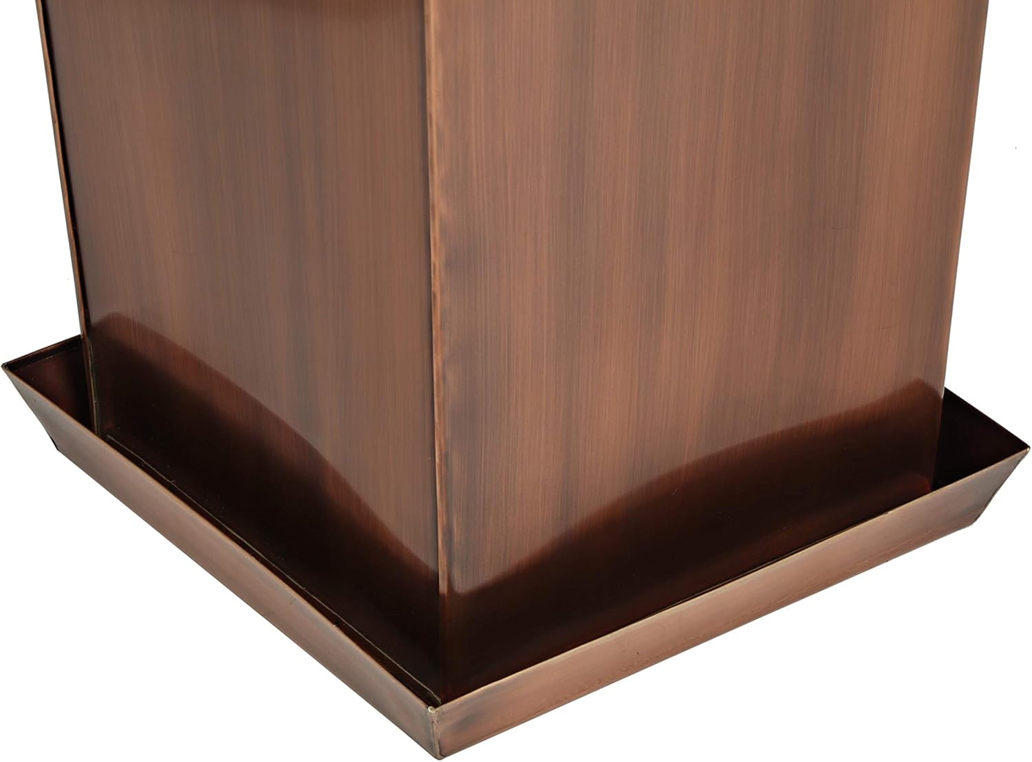 H Potter Tall Planter with Tray Large Outdoor Planters Stainless Steel Antique Copper Flower Pots Decorative Indoor Metal Garden Urn Pot Plant Porch Patio Entryway Hallway