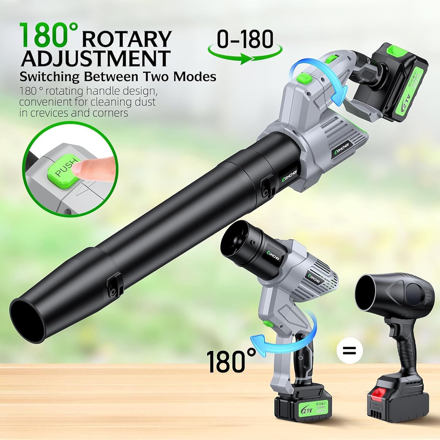 Electric Leaf Snow Blower Cordless, 900,000 RPM, 2 x 4.0Ah Batteries & Charger, Handheld for Lawn Care, 5 Speed, Lightweight for Yard, Patio, Outdoor Use (Gray)