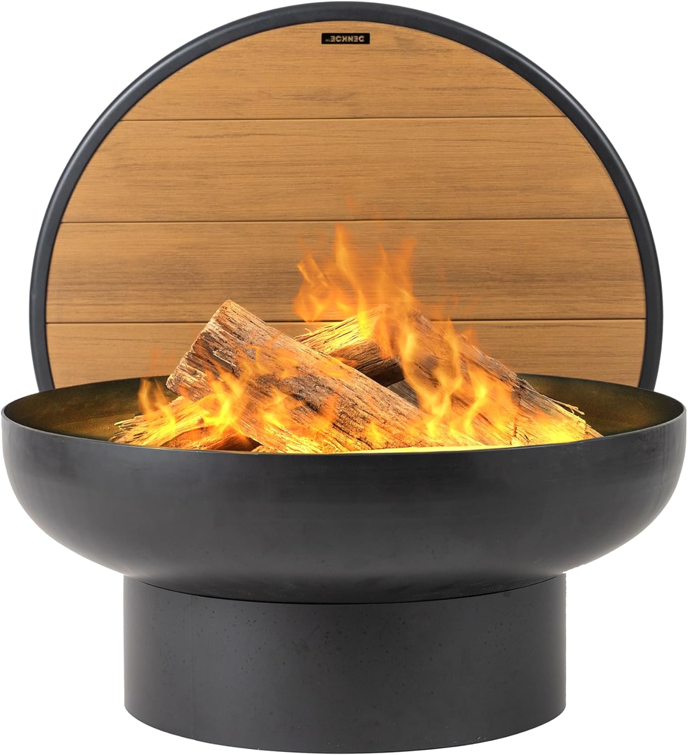 Iron Fire Pit Table with Lid, Extra Thick and Heavy Duty Fire Bowl, Deep Round Firepit for Outdoor Bonfire Gatherings, Wood Burning Firepits for Outside Patio, Modern Outdoor Fire Pits