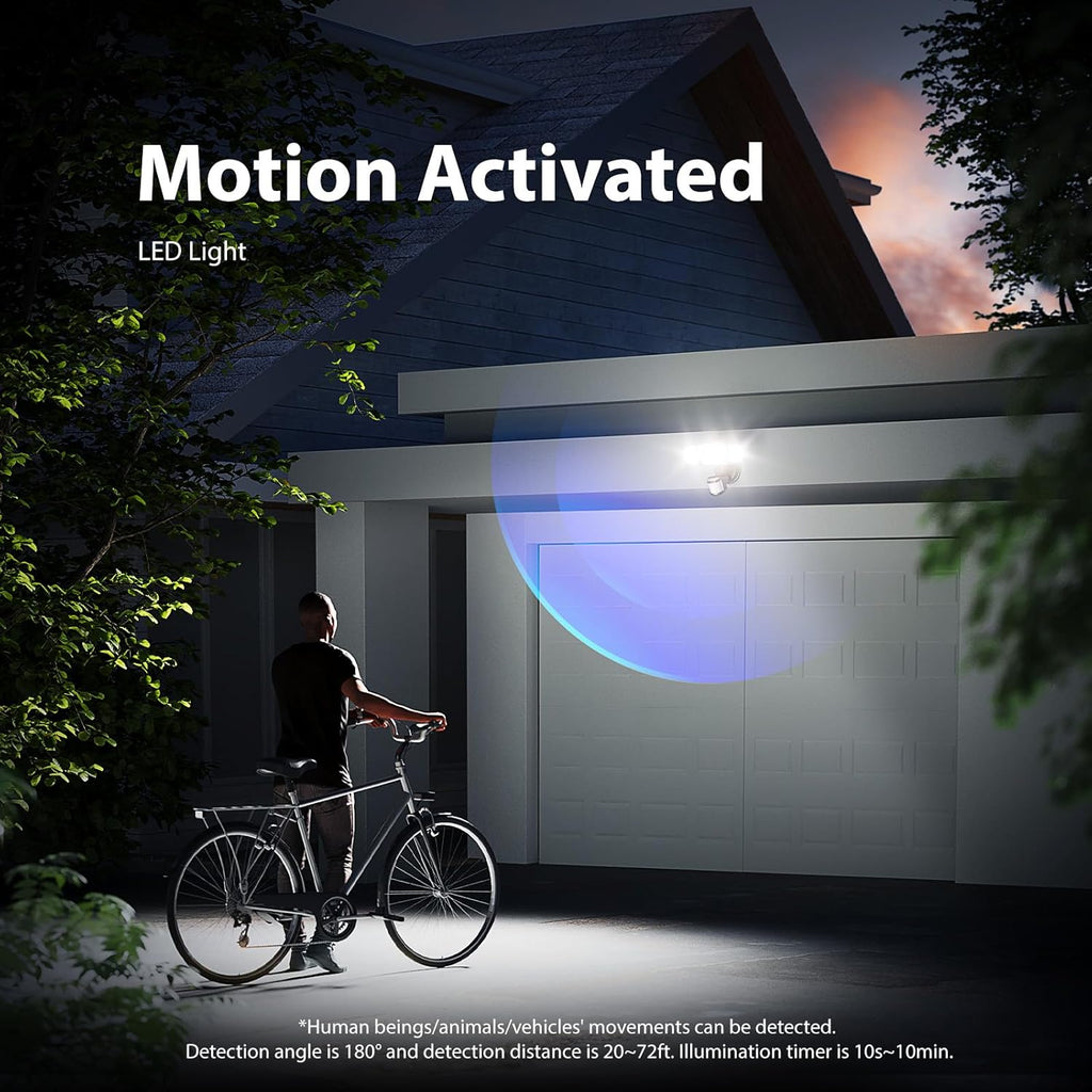 Onforu 75W LED Motion Sensor Outdoor Lights, Dusk to Dawn Flood Light Outdoor Motion Sensor, Hardwired Security Lights Floodlights Outside 7500LM 6500K Daylight IP65 Waterproof (Brown)