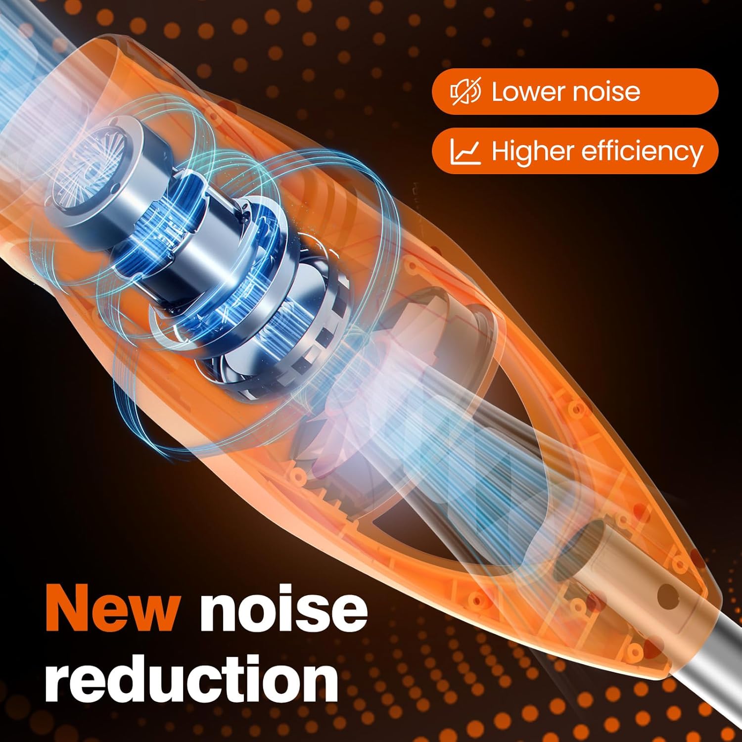 Leaf Blower Cordless with Battery and Charger, 290000 RPM, Folding & Lightweight Turbo Jet Blower for Lawn, Yard, Sidewalk Cleaning-(Orange)