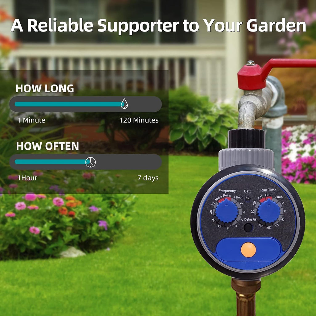 Sprinkler Water Timer Programmable Garden Zero Pressure Waterproof Irrigation Controller Hose Timer for Outdoor Lawns & Garden Blue