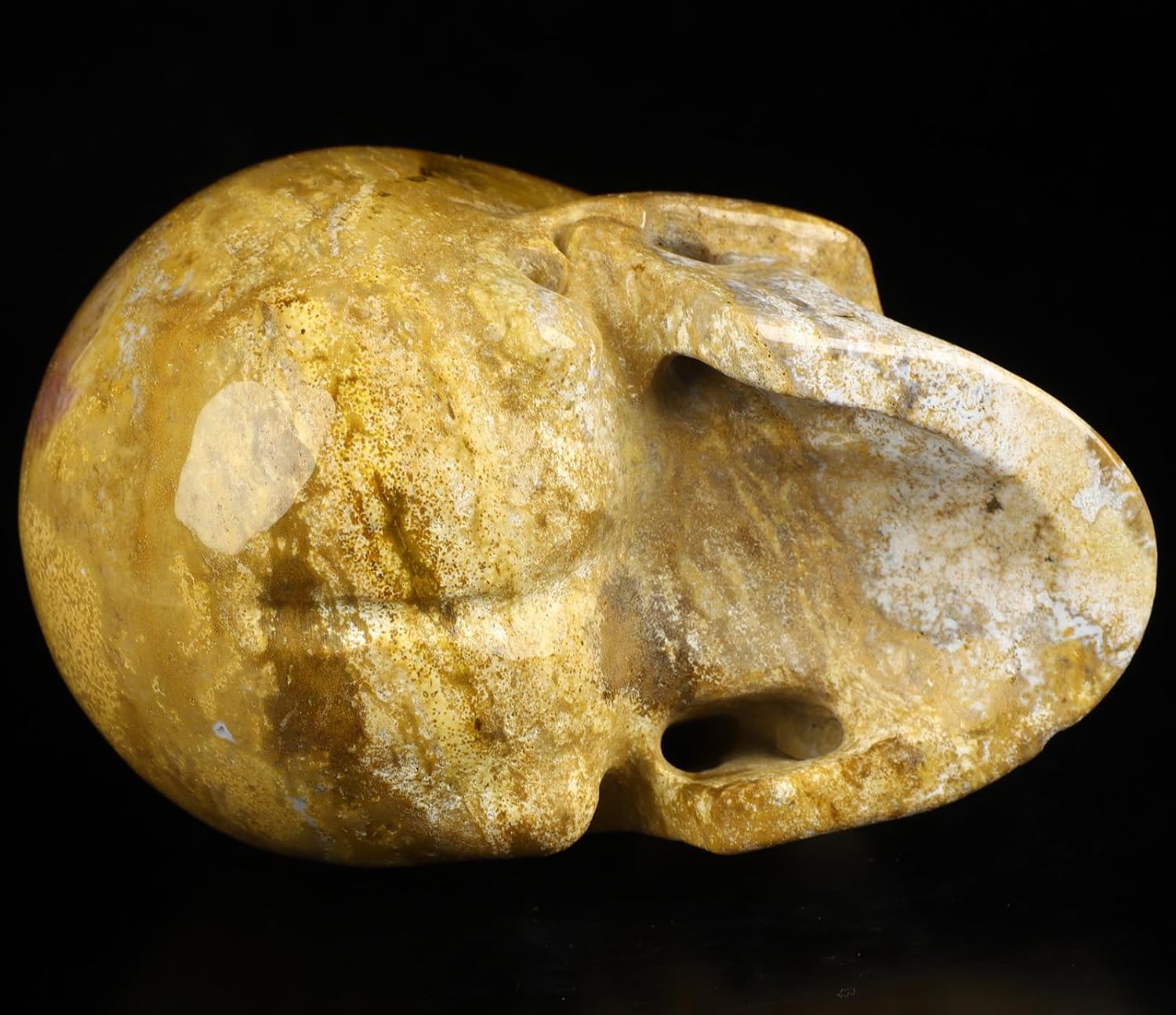 Skullis 5.0" Indian Agate Crystal Carved Crystal Skull. Hand Carved Gemstone Fine Art Sculpture.2393