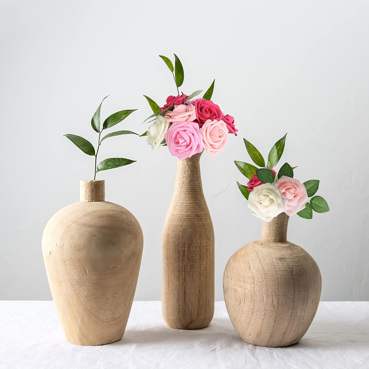 AmyHomie Artificial Flower Seriesa Red Rose 25pcs Real Looking Fake Roses w/Stem for DIY Wedding Bouquets Centerpieces Arrangements Party Baby Shower Home Decorations