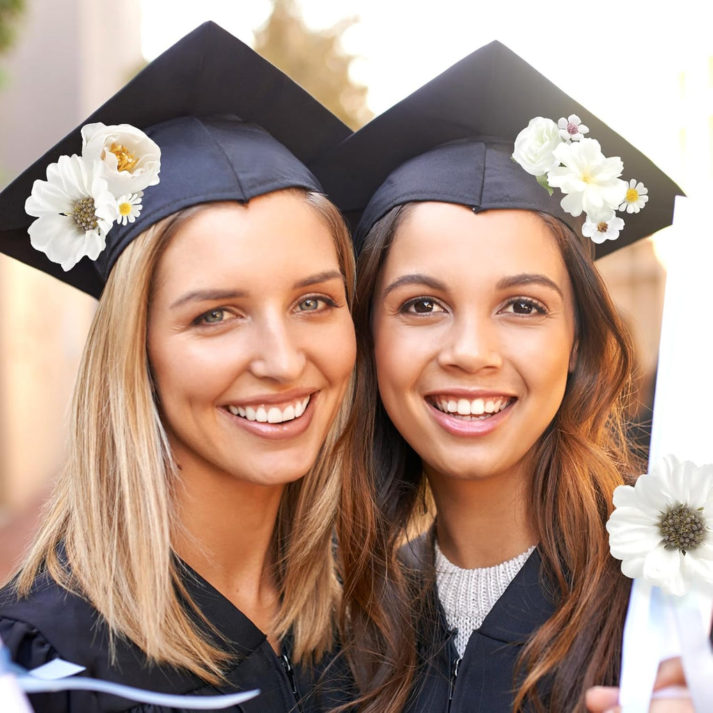 Serra Flora Mini Artificial Flower Heads Fake Flowers Small Silk Daisy Peony Flower Heads for Crafts Spring DIY Headwear Wreath Graduation Wedding Bridal Party Decoration