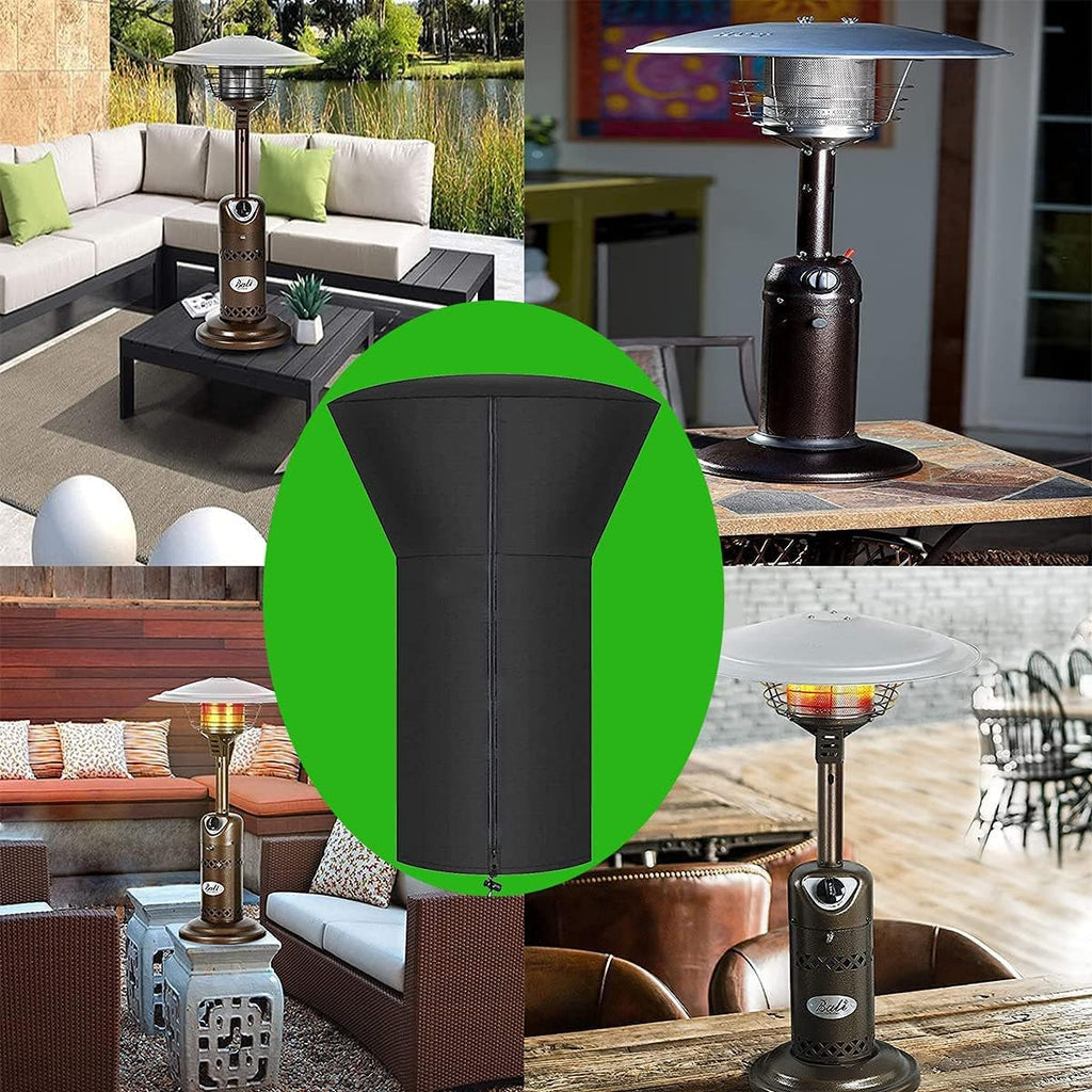 SIRUITON Tabletop Heater Cover Waterproof with Zipper Water-Resistant 22 Inch Round Stand-Up Table Top Patio Heater Cover 420D Black