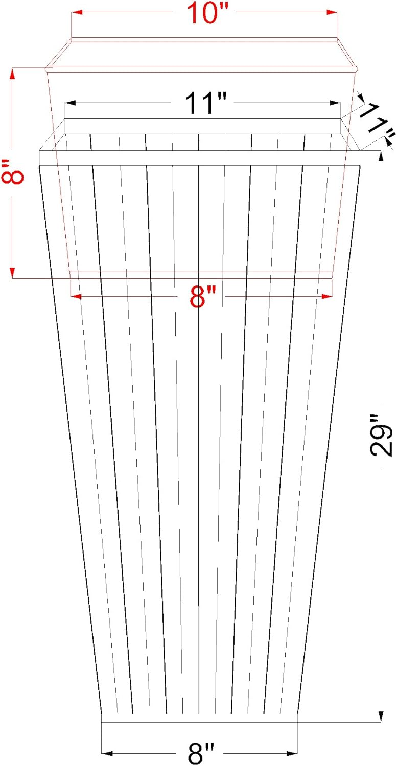 H Potter Copper Planter Tall Ribbed Outdoor Indoor Metal Planters for Patio Deck Garden 29 Inch Small Entrance Planter