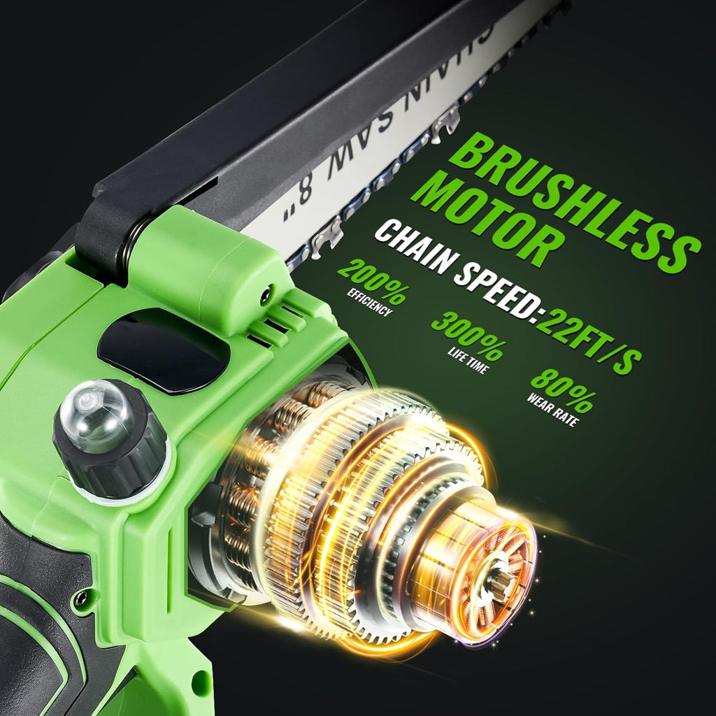 2-in-1 Cordless Pole Saw & Mini Chainsaw 20V 3.0AH 8-Inch 15FT Reach Electric Tree Trimmer Battery Powered Chainsaw with Extension Pole for Tree Trimming Branch Cutting Pruning