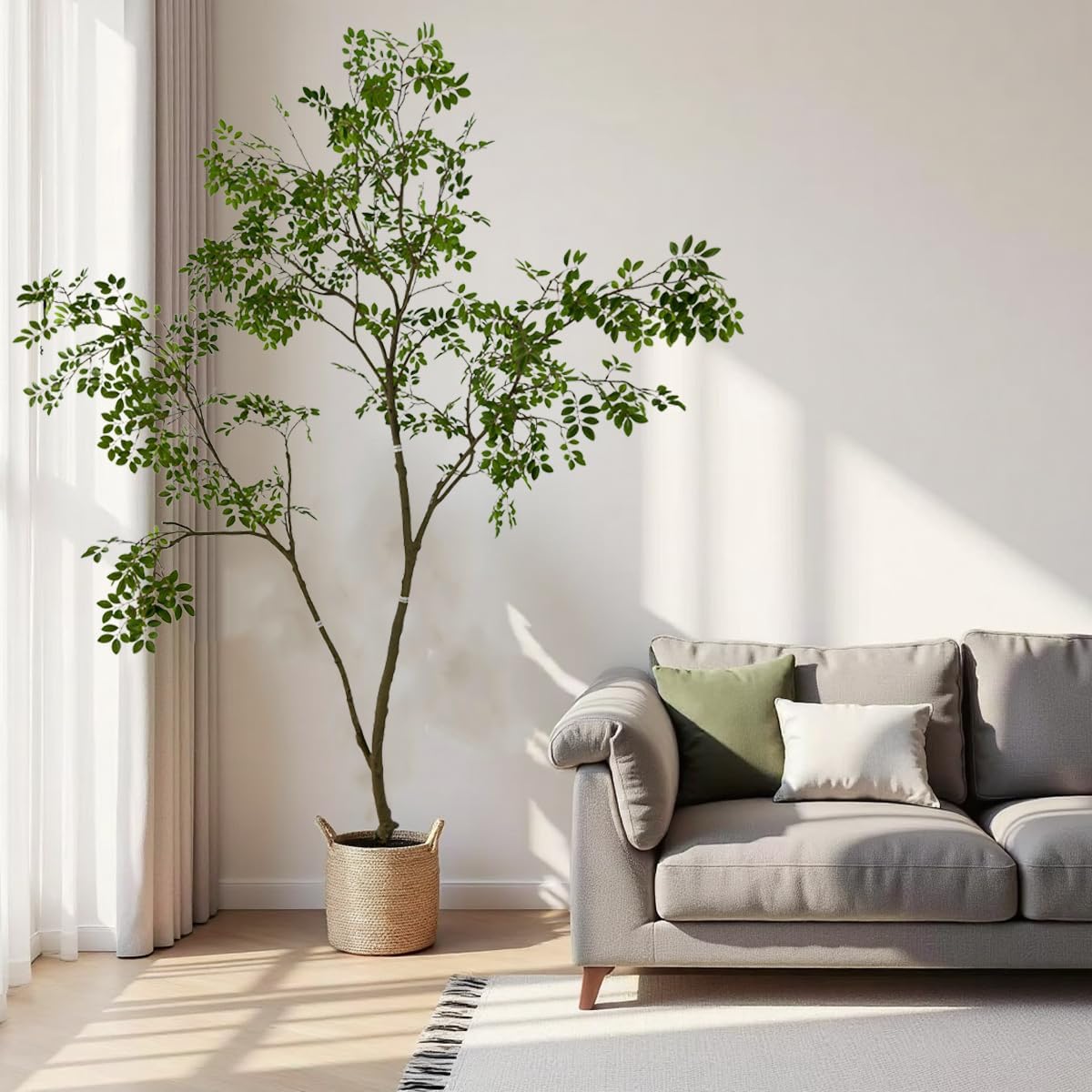 Artificial Elm Tree Faux Elm Tree 9ft Tall Fake Plant in Pot Fake Silk Tree Faux Plants Indoor