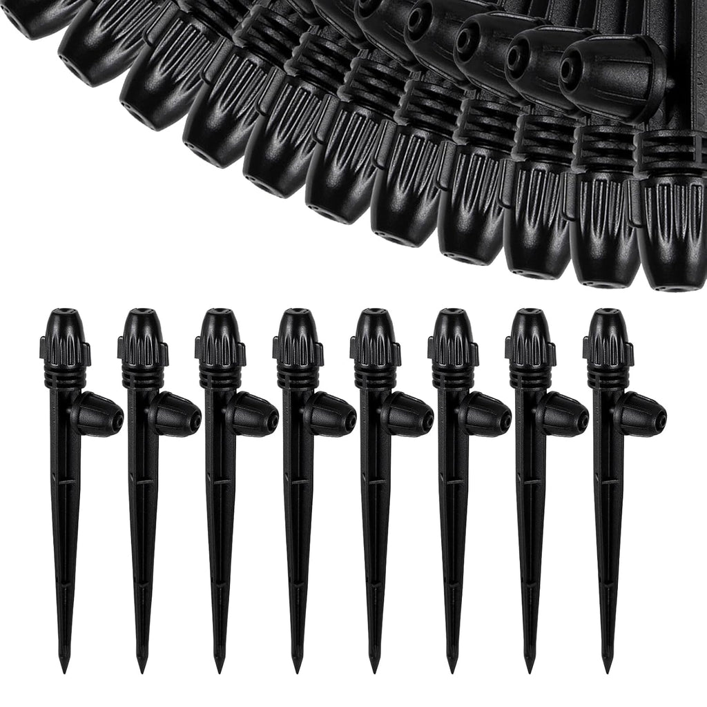 20 Pcs Drip Irrigation Misting Spray Emitters,360 Degree Adjustable Atomizing Nozzles Drip Line Misting Emitters for 1/4" Irrigation Tubing Micro Drip Misting Sprinkler for Garden Watering System