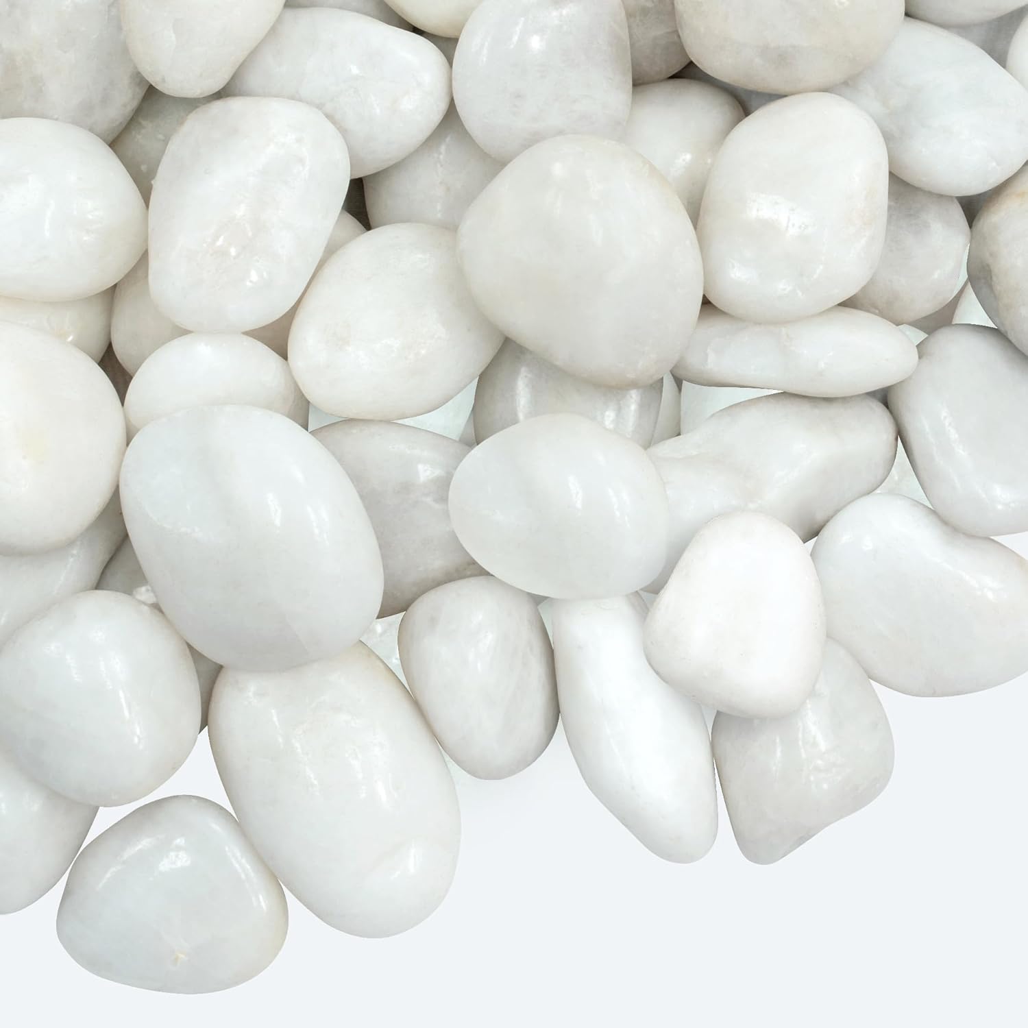 Large Pebbles for Landscaping 40lbs, 2-3 Inch White River Rocks for Aquarium, High Polished Natural Decorative Stones for Vase Filler Fish Tank Gardening