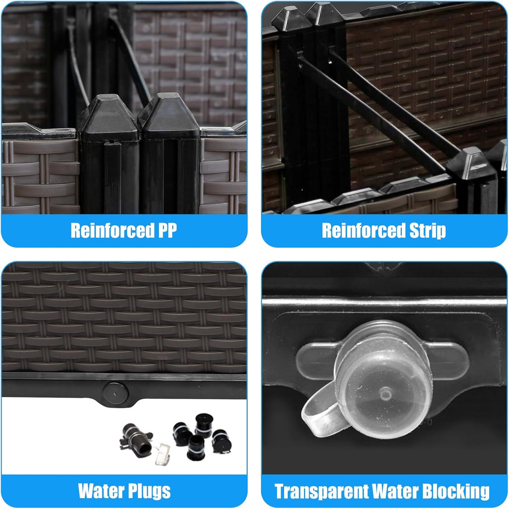 Raised Plant Box with Wheels 47.2"x15.7"x16.1", Raised Beds for Gardening Self Watering, Durable Metal Lockable Casters, Rectangular Garden Planter Perfect for Garden Patio Balcony Deck