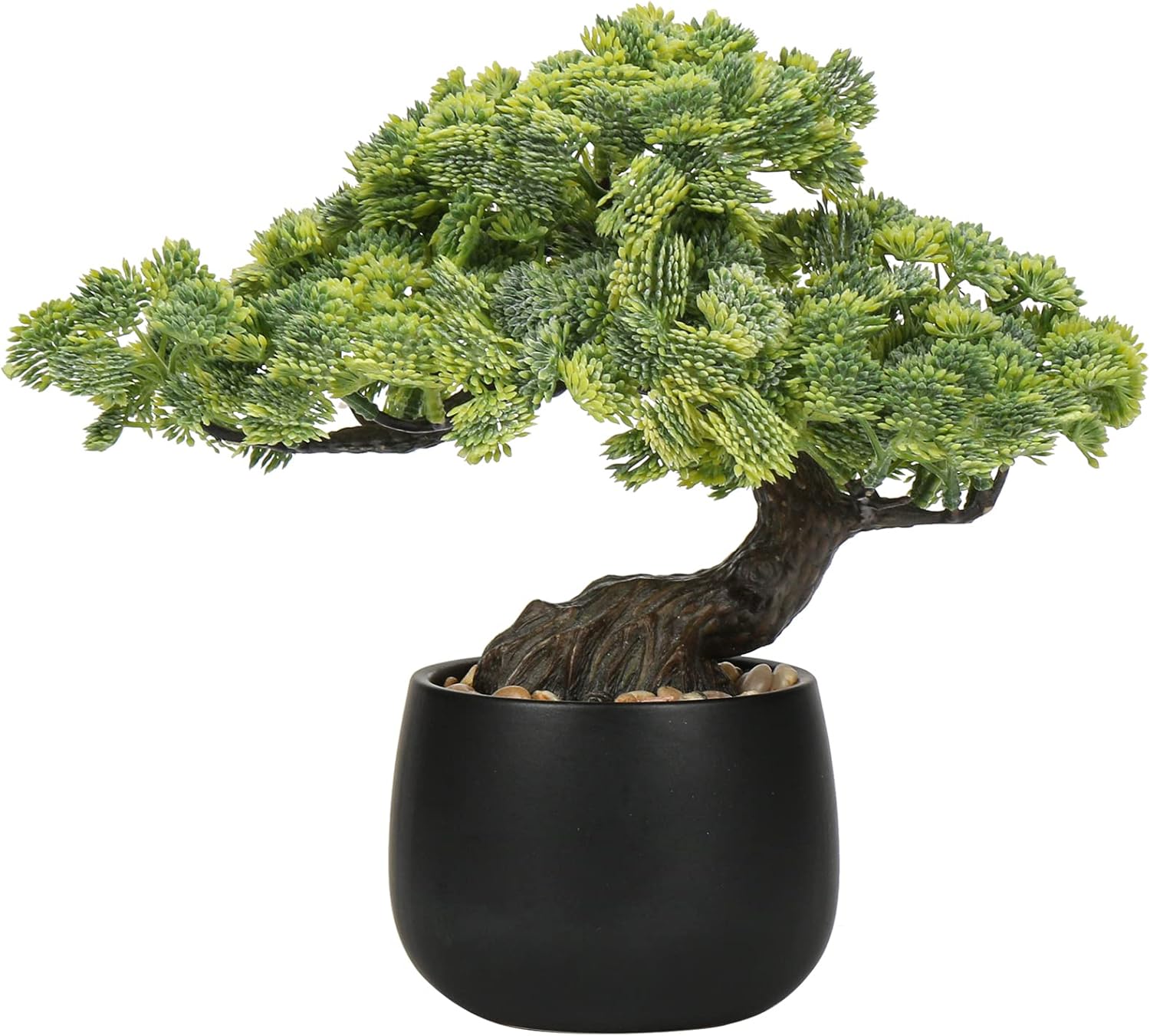 Artificial Bonsai Tree Juniper Faux Plants Indoor Fake Plants Decor with Black Ceramic Pots for Home Table Office Desk Bathroom Shelf Bedroom Living Room Farmhouse Decorations