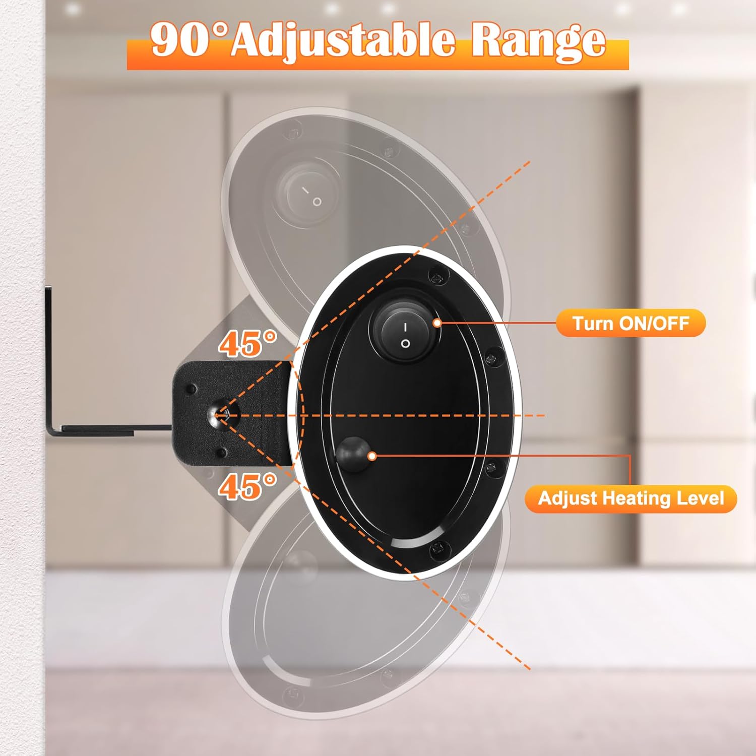 Electric Outdoor Heater, 1500W Patio Heater for Outdoor Use, Wall-Mounted Carbon Infrared Heater,With Remote, 3 Heat Levels, 8H Timers, Radiant Heater for Garage, Gazebos, Shop, Pack of 2