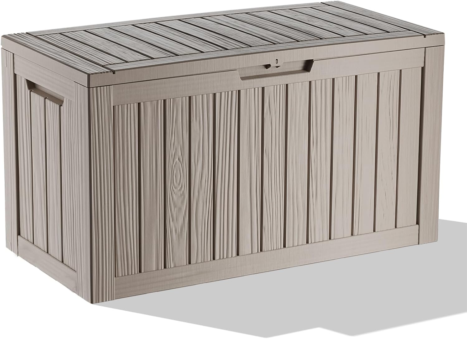 80 Gallon Outdoor Storage Box - Deck Box Container for Patio, Pool, and Garden-Waterproof and UV Resistant Resin,Lockable (Grey)