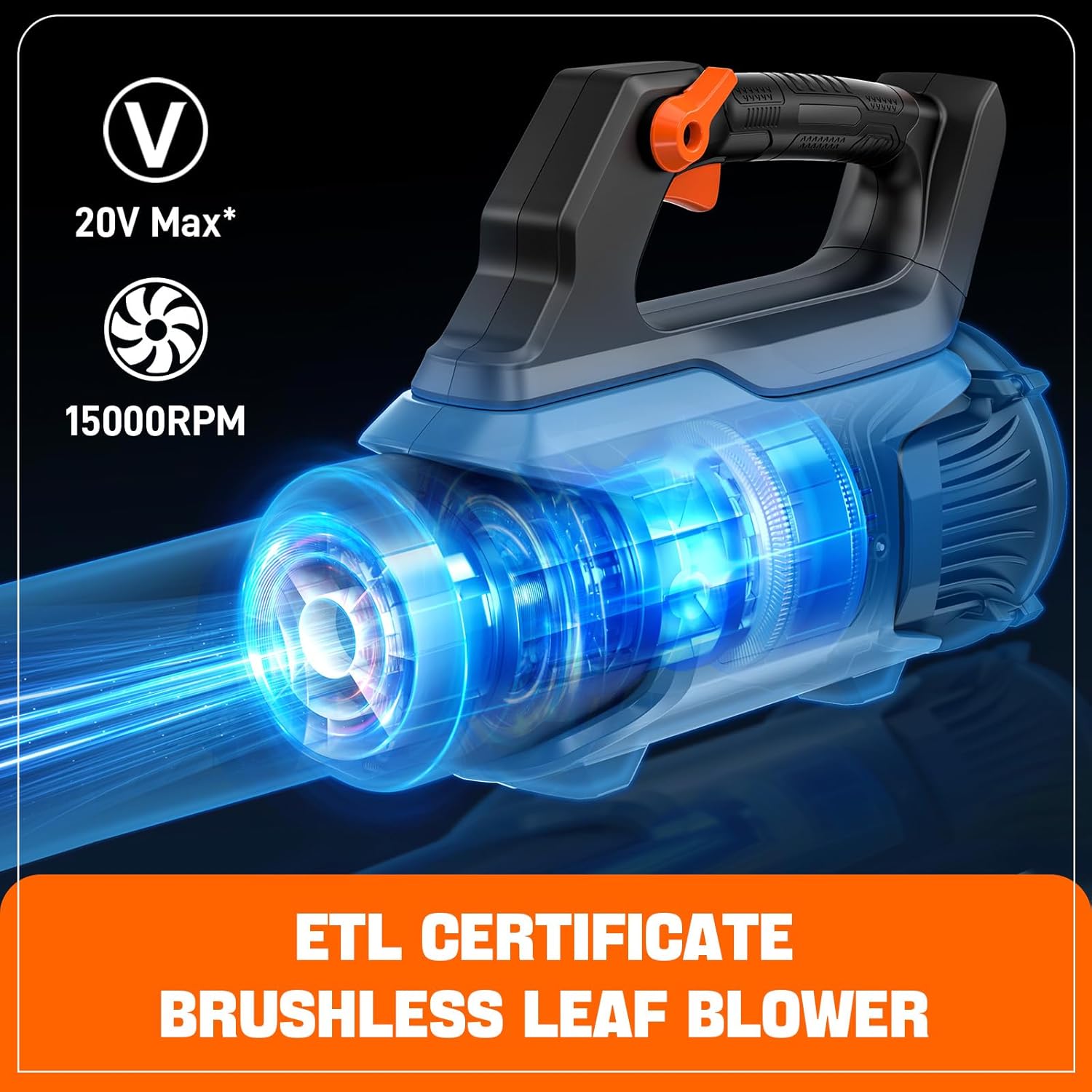 SENIX 20V Max Leaf Blower, Cordless, Brushless, Handheld, Up to 450 CFM and 100 MPH, 2 Speed Mode, Cruise Control, Lightweight, Tool Only, Battery and Charger Not Included(BLAX2-M3-0)