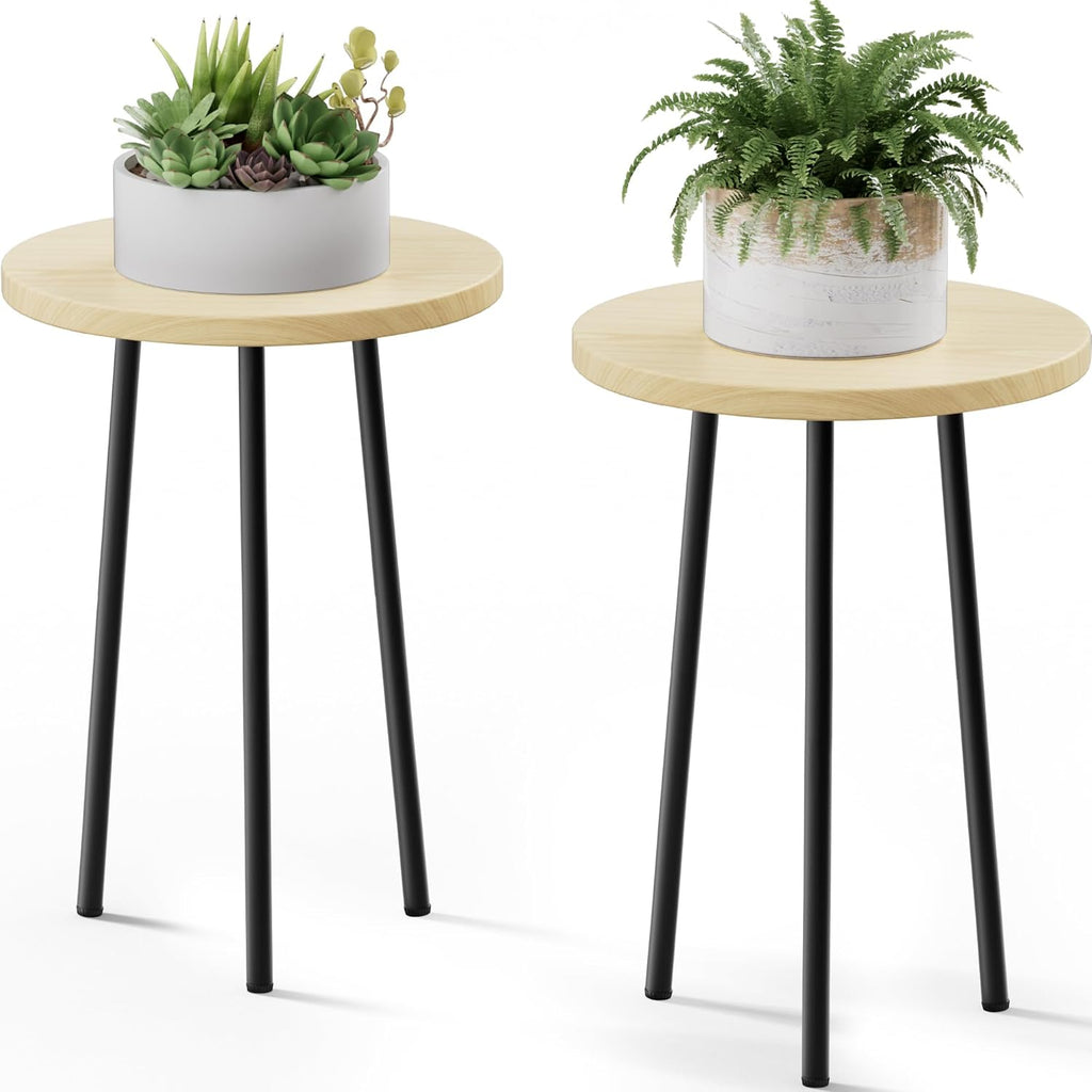 Plant Stand Indoor Outdoor: 2 Pack Indoor Plant Stand 20'' Convertible Multi-purpose Holder - Mid Century Modern Decor - Tall Plant Table for Living Room/Balcony/Garden/Patio