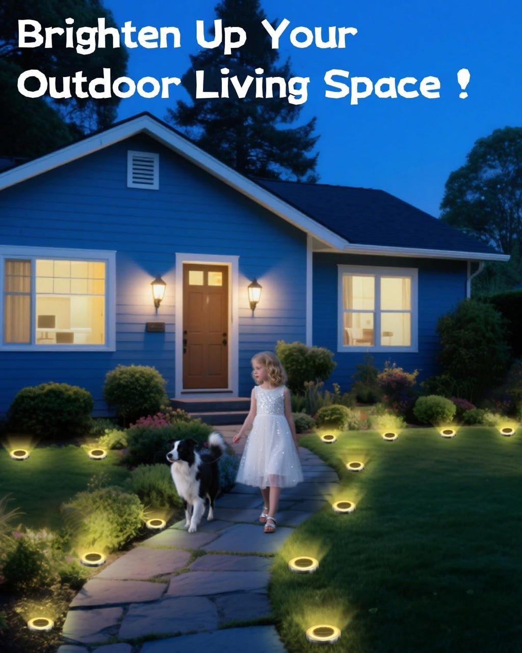 Mini Solar Ground Lights Outdoor 32 Pack Waterproof Upgraded Anti-Rust Solar Flat Garden Lights Stainless Steel Solor Powered Disc Landscape Light for Pathway Walkway Yard Lawn Patio-Warm White