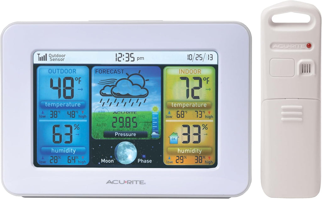 AcuRite 02041M Color Weather Station with Forecast, Temperature, Humidity,White
