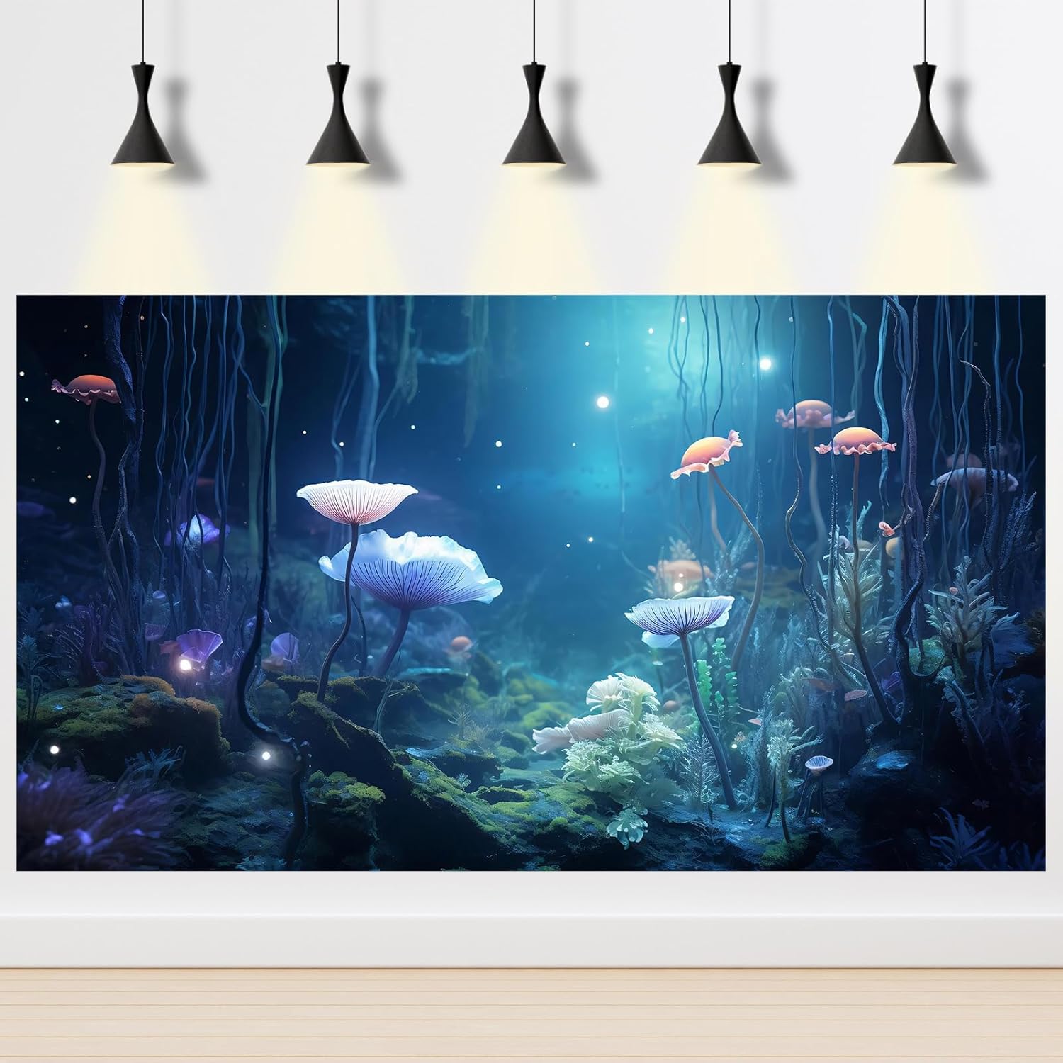 Aquarium Background Surreal Underwater Garden Fish Tank Background Lush Moss Aquatic Plants Tropical Style Landscape Terrarium Tank Backgrounds Under Sea World Aquarium Tank Wallpaper Poster 30x12in