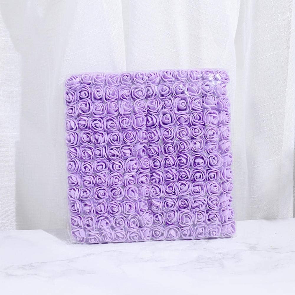 144 Pcs Mini Fake Rose Flower Heads Artificial Flower Foam Rose Real Touch Roses Flower Heads for DIY Wedding Bouquets Centerpieces Arrangements Party Baby Shower Home Decor (Light Purple)