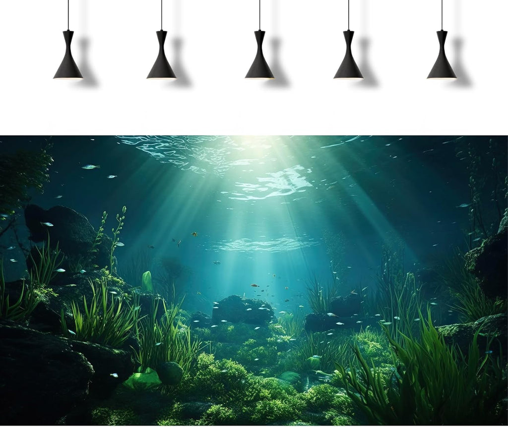 Underwater Fish Tank Background Under The Sea Aquarium Background Ocean Floor Aquatic Plants Fish Tank Backgrounds Deep Sea Sunray Tropical Aquarium Fish Reptile Tank Backgrounds 48x20in