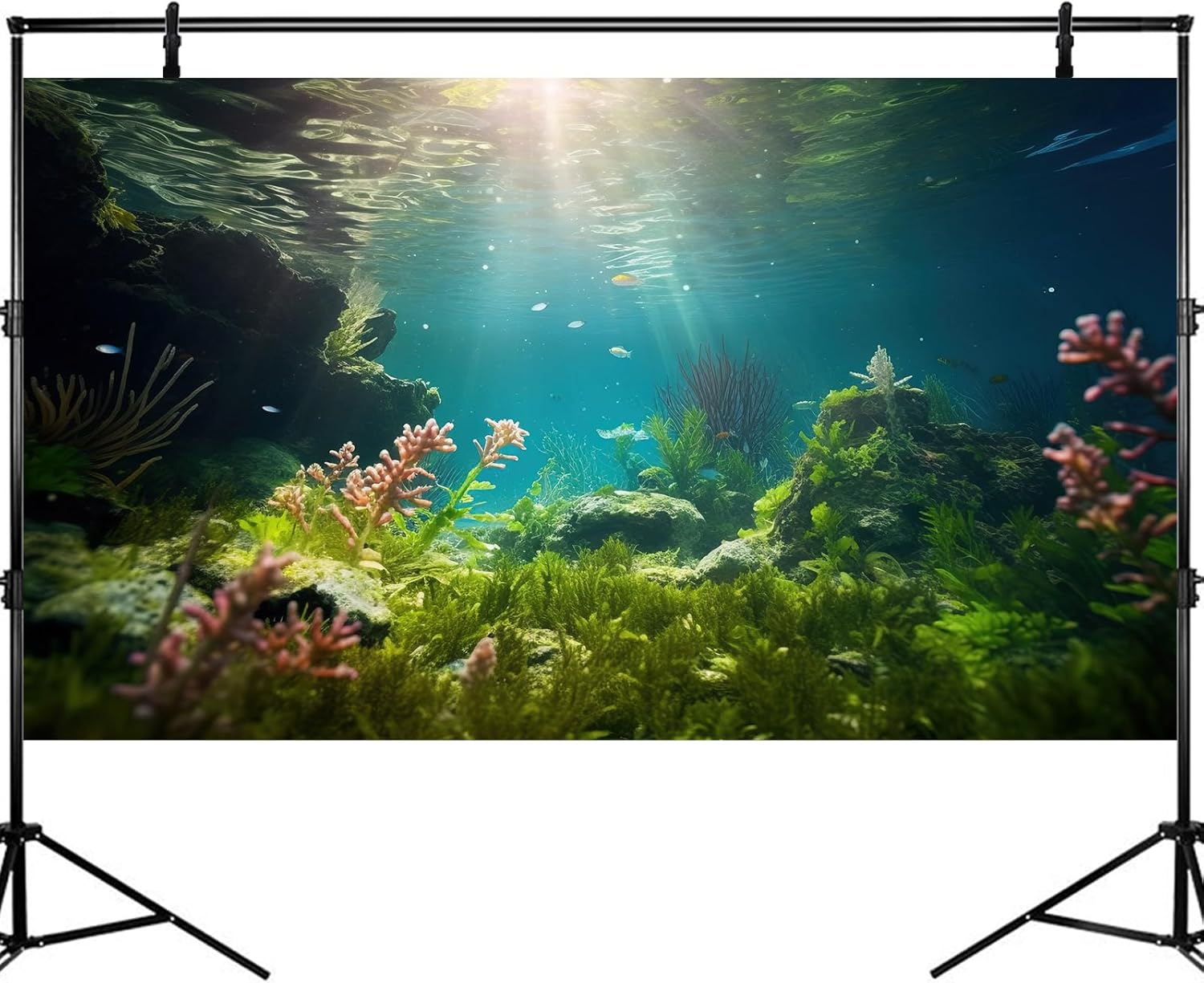 Ocean Floor Fish Tank Background Under The Sea Aquarium Background Underwater Aquatic Plants Sunray Terrarium Backgrounds Deep Sea Rock Tropical Aquarium Fish Tank Backgrounds Decors 30x18in